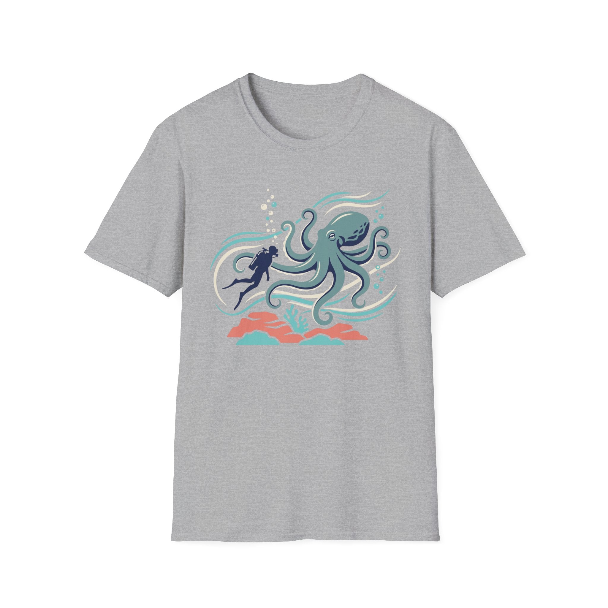 Diver And Octopus T-Shirt