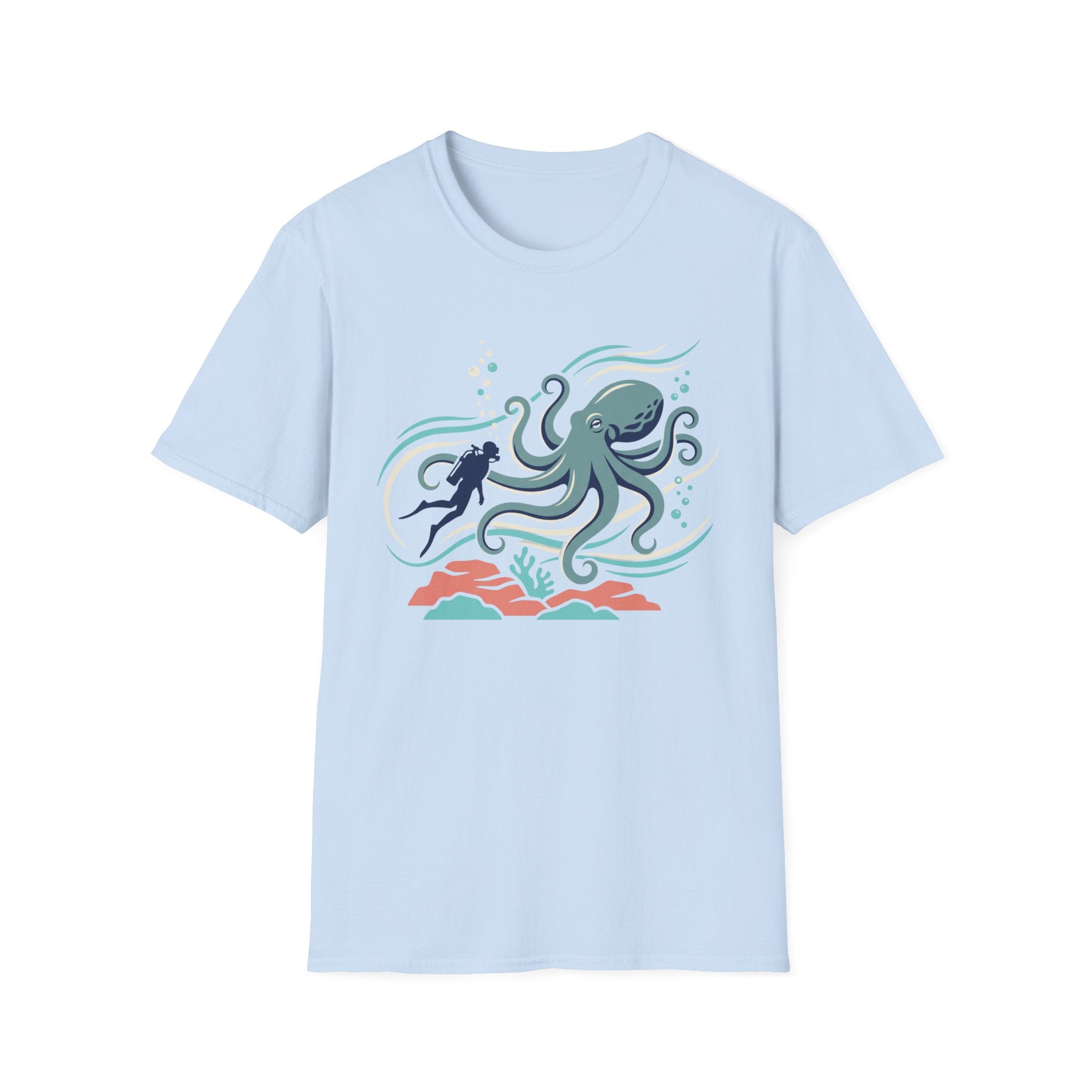 Diver And Octopus T-Shirt