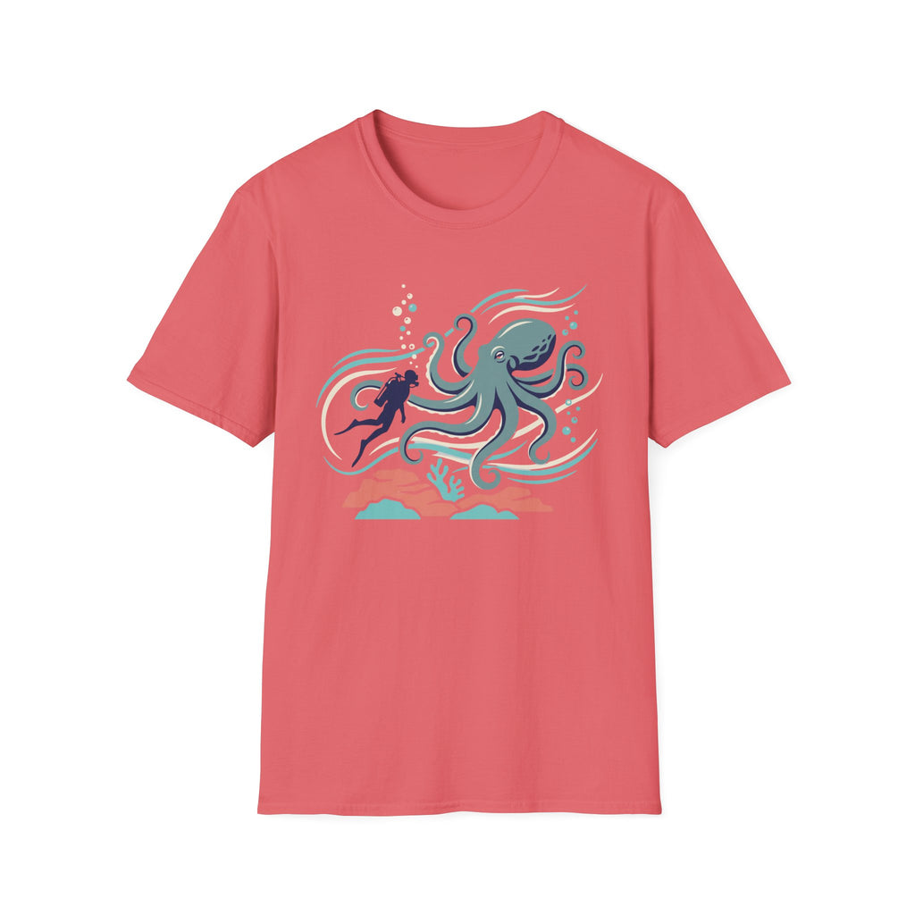 Diver And Octopus T-Shirt