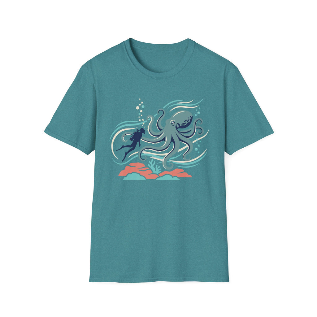 Diver And Octopus T-Shirt