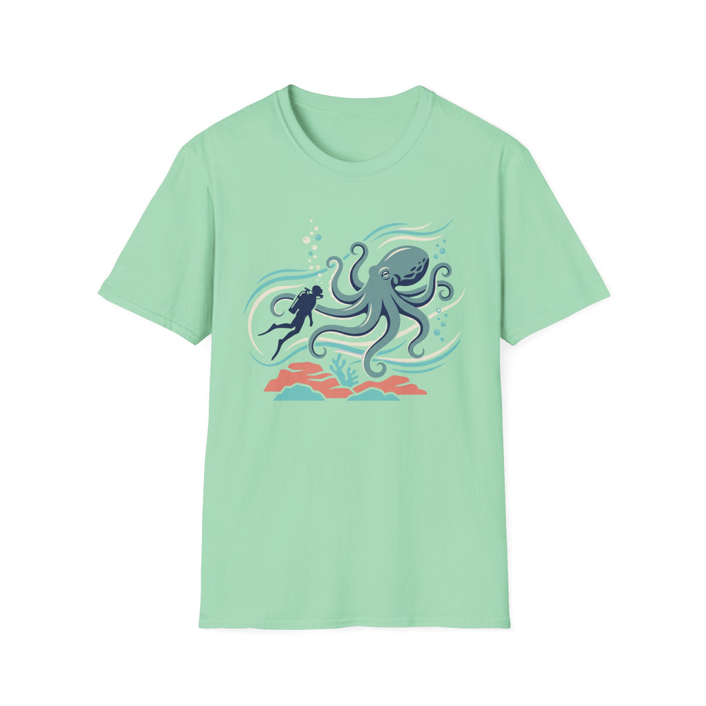 Diver And Octopus T-Shirt
